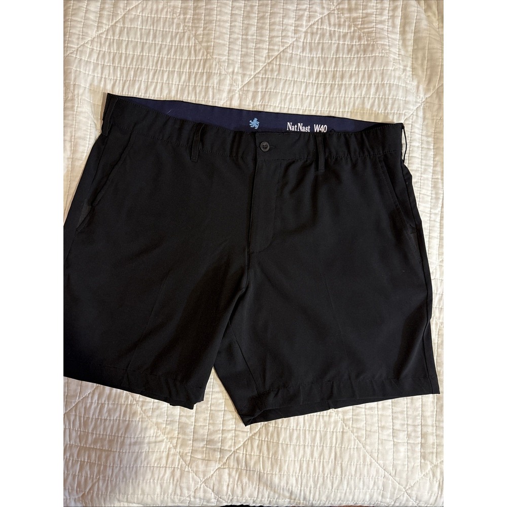 Nat Nast Men's Size 40 Black Performance Golf Shorts 94% Polyester Stretch